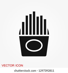 French fries icon. Vector logo, illustration, sign symbol for design