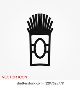 French fries icon. Vector logo, illustration, sign symbol for design