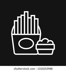 French fries icon. Vector logo, illustration, sign symbol for design