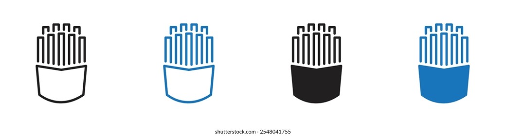 French fries icon Vector set outline