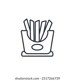 french fries icon. vector.Editable stroke.linear style sign for use web design,logo.Symbol illustration.