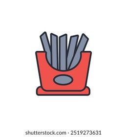 french fries icon. vector.Editable stroke.linear style sign for use web design,logo.Symbol illustration.