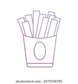 french fries icon with white background vector stock illustration