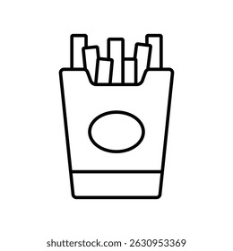 french fries icon with white background vector stock illustration