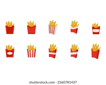 French Fries Illustration Element Set