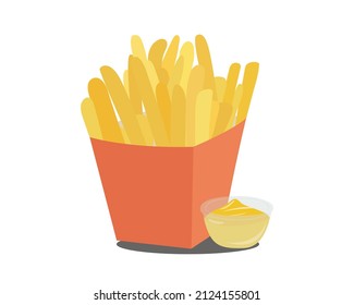 French fries illustration in high resolution for many type of use.