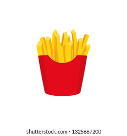 French fries illustration. Isolated on white. Fast food. Vector