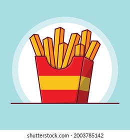 Diseño del icono de la ilustración de patatas fritas