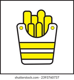 french fries illustration vector design in yellow color. suitable for logos, icons, posters, t-shirt designs, stickers, advertisements, companies, concepts, websites.