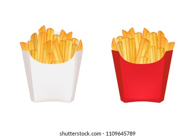 French fries isolate on the white background. Ready to apply to your design. Vector illustration.