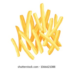 French fries isolated on white. Vector illustration