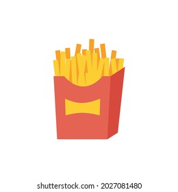 French fries isolated on white background vector flat illustration EPS 10