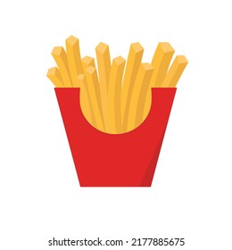 French Fries Isolated On White Background. Vector Illustration