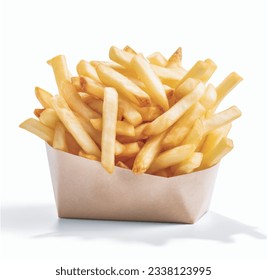 french fries isolated on white background.