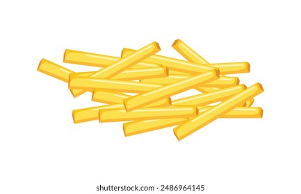 French fries isolated on white background.