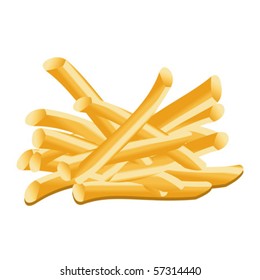 French fries isolated over white background