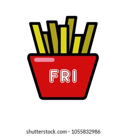 French fries isolated vector icon on white background
