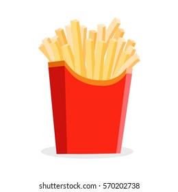 french fries isolated at the white background