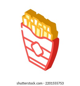 french fries isometric icon vector. french fries sign. isolated symbol illustration