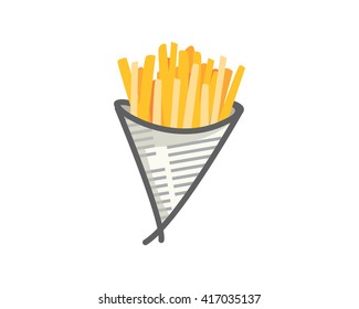 french fries junk food culinary image vector icon