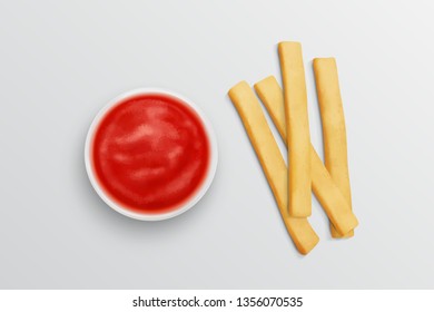 French fries with ketchup.