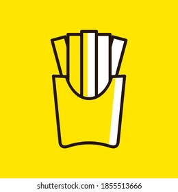 French fries line art icon. Fast food vector good for restaurant menu, brochure, or banner