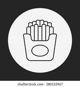 french fries line icon