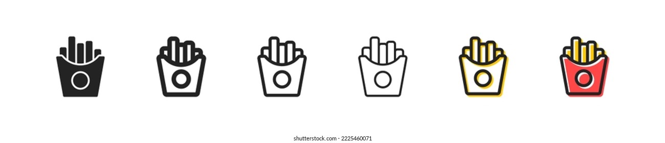 French fries line icon. Deep fried potatoes, street food, meal. Fast food concept. Line icon style. Vector line icon for Business and Advertising