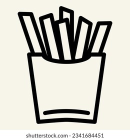 French fries line icon. Fast food vector illustration isolated on white. Potato outline style designed for and app. Eps 10.