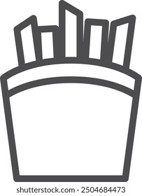 French fries line icon. Fast food symbol