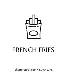 French fries line icon. Single high quality symbol of fast food for web design or mobile app. Thin line signs of fench fries for design logo, visit card, etc. Outline pictogram of french fries. 
