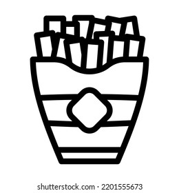 vector de icono de línea de patatas fritas. firma de patatas fritas. símbolo de contorno aislado ilustración negra