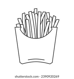 French fries line icon. Vector concept illustration for design