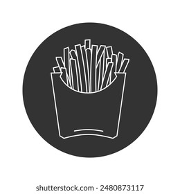 French fries line icon. Vector concept illustration for design