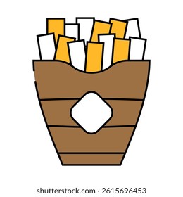 french fries line icon vector. french fries sign. isolated symbol illustration