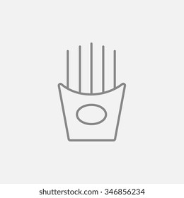 French fries line icon for web, mobile and infographics. Vector dark grey icon isolated on light grey background.