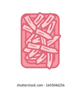 french fries line style icon design, fast food eat restaurant menu dinner lunch cooking and meal theme Vector illustration