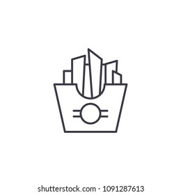 French fries linear icon concept. French fries line vector sign, symbol, illustration.