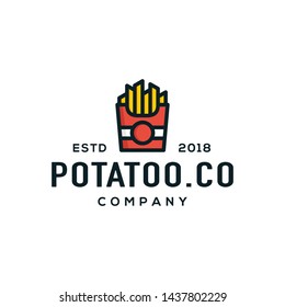 French fries logo design concept. Universal french fries logo.