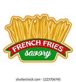french fries logo and font, emblem, badge object graphic illustration