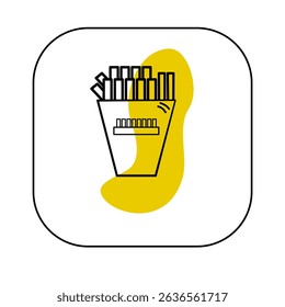 French fries logo and icon in a container, suitable for French fries sales logo