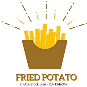 French fries logo. French fries icon. Fast food shop logo. Vector design illustration.