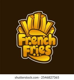 french fries logo label banner adesivo modelo vetor ilustração cartoon