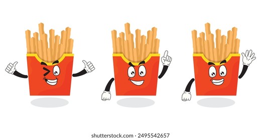 french fries mascota ilustración de concepto, ilustración de concepto de estilo plano.