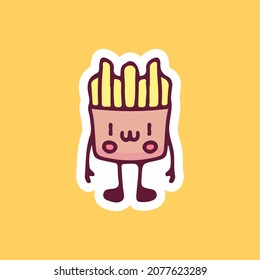 French fries mascot illustration. Vector graphics for t-shirt prints and other uses.