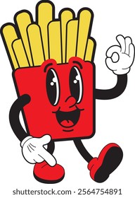 FRENCH FRIES MASCOT VINTAGE CARTOON RETRO