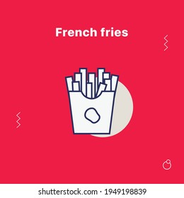 French fries, minimalist icon or logo illustration