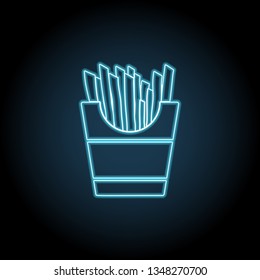 French fries neon glow icon. Simple thin line, outline vector of Fast food icons for UI and UX, website or mobile application