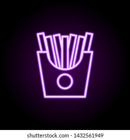 French fries neon icon. Elements of web set. Simple icon for websites, web design, mobile app, info graphics