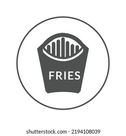 French fries on cup icon | Circle version icon |